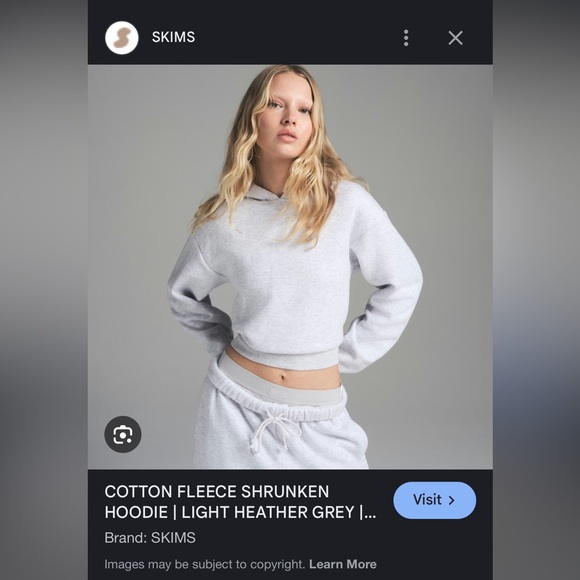 SKIMS Tops - SKIMS shrunken crop hoodie BNWT